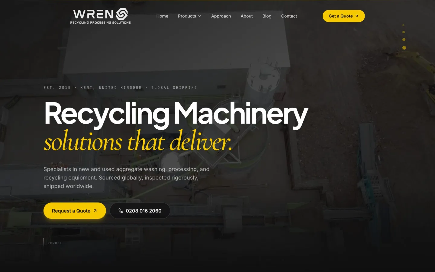Wren Commercials website on a laptop